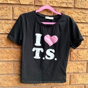 10/$25 • Active Basic “I Love T.S”‎ Glitter Scoopneck T-Shirt